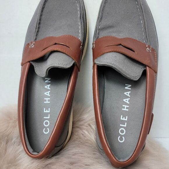 Cole Haan Nantucket 2.0 Penny Slip on Loafers Gray/Woodbury C33800 Size 8.5M